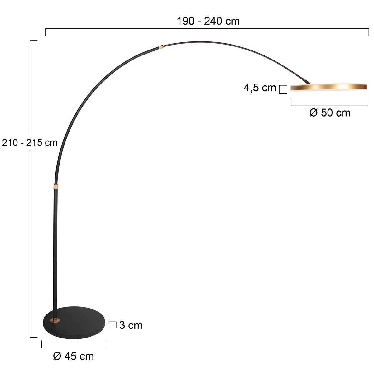 Steinhauer&nbsp;Stehleuchte / Bogenleuchte Ringlux &nbsp;4130GO