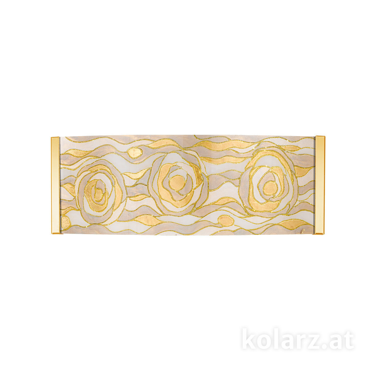 KOLARZ-Austrolux LeuchtenWandleuchte EMOZIONE, Gold 24K, Aqua Champagne Breite 40 cm, Höhe 20 cm, Ausladung 10 cm, 2 flg., G9, 25 W
