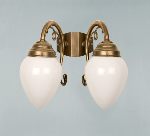 Berliner Messinglampen - AD152-123op B - Wandleuchte Mendelssohn 2flammig