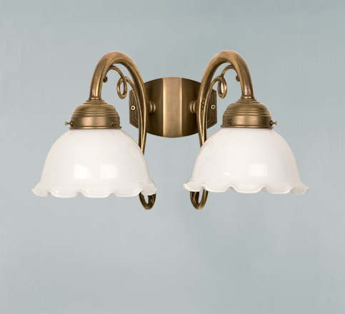 Berliner Messinglampen - AD162-16op B - Wandleuchte Mendelssohn 2 flammig