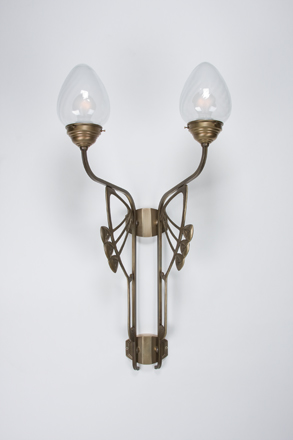 Berliner Messinglampen - AD288-123bl B - Wandleuchte Charlottenburg 2flammig