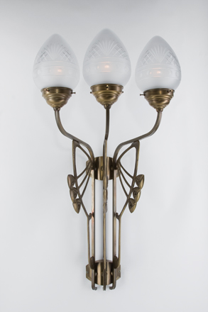 Berliner MessinglampenWandleuchte Charlottenburg 3flammig