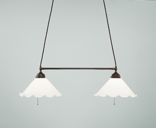 Berliner MessinglampenDoppelpendelleuchte Brasserie