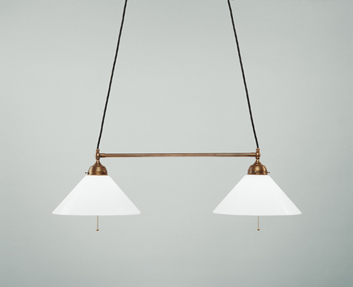 Berliner MessinglampenDoppelpendelleuchte Brasserie