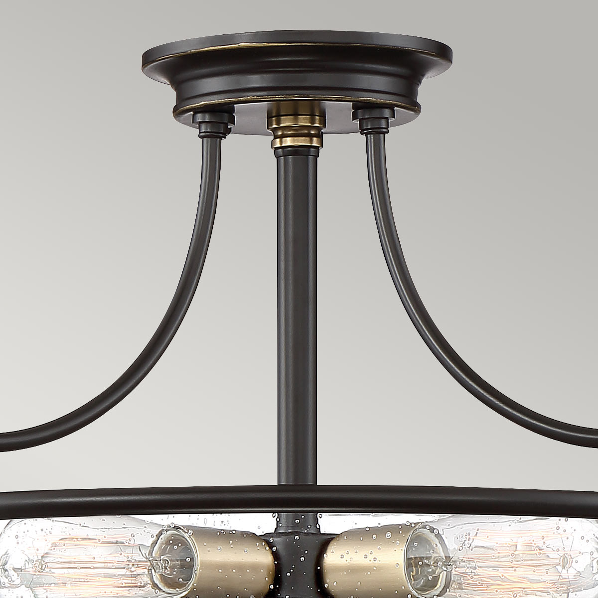 Elstead Griffin 3 Light Semi-Flush - C - Palladian Bronze mit Akzenten aus verwittertem Messing QZ-GRIFFIN-SFS-C-PNAB