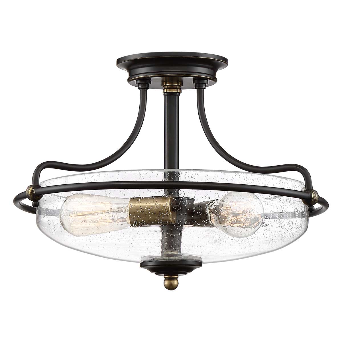 Elstead Griffin 3 Light Semi-Flush - C - Palladian Bronze mit Akzenten aus verwittertem Messing QZ-GRIFFIN-SFS-C-PNAB