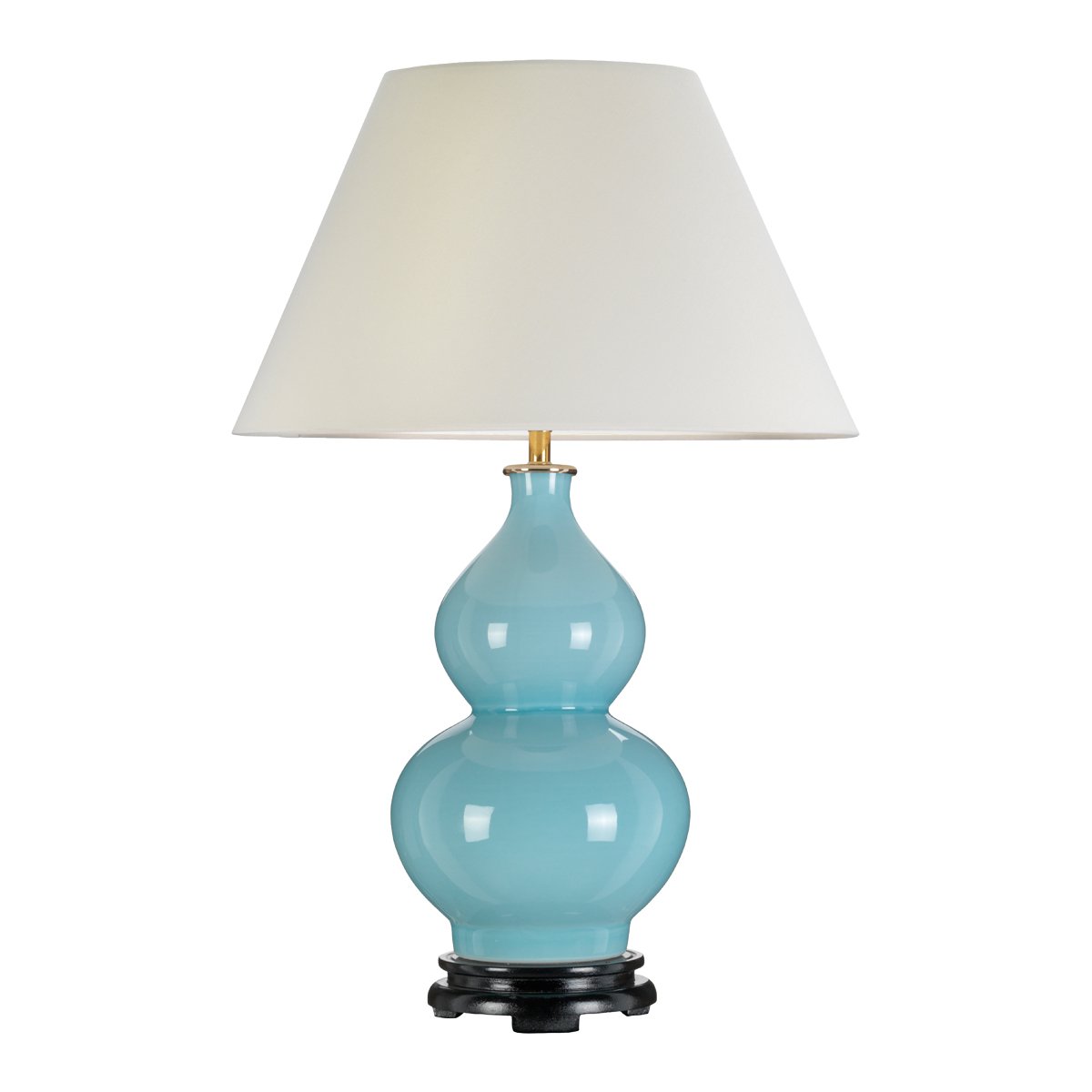 Elstead - DL-HARBIN-TL-DEB - Harbin Gourd 1 Light Table Lamp with Tall Empire - Duck Egg Blue with Off-White Shade