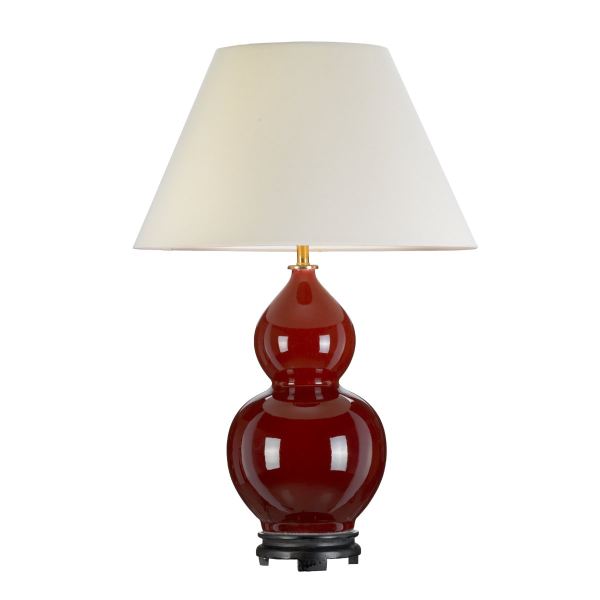 Elstead - DL-HARBIN-TL-OXB - Harbin Gourd 1 Light Table Lamp with Tall Empire - Oxblood with Off-White Shade