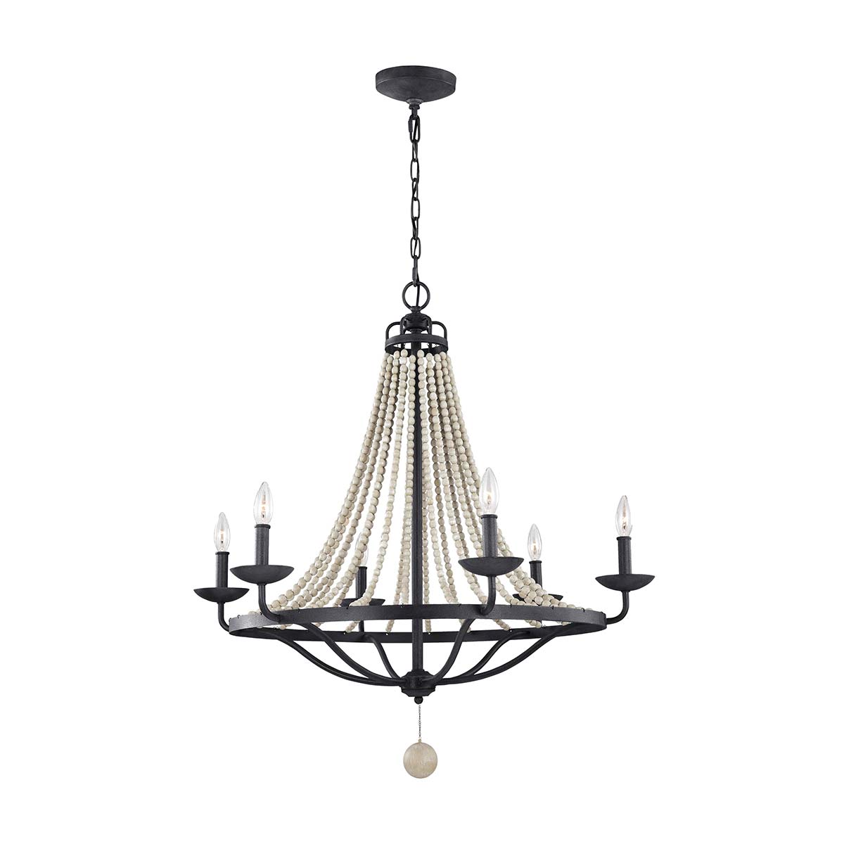 Elstead - FE-NORI6-DWZ - Nori 6 Light Chandelier - Dark Weathered Zinc with Driftwood Grey