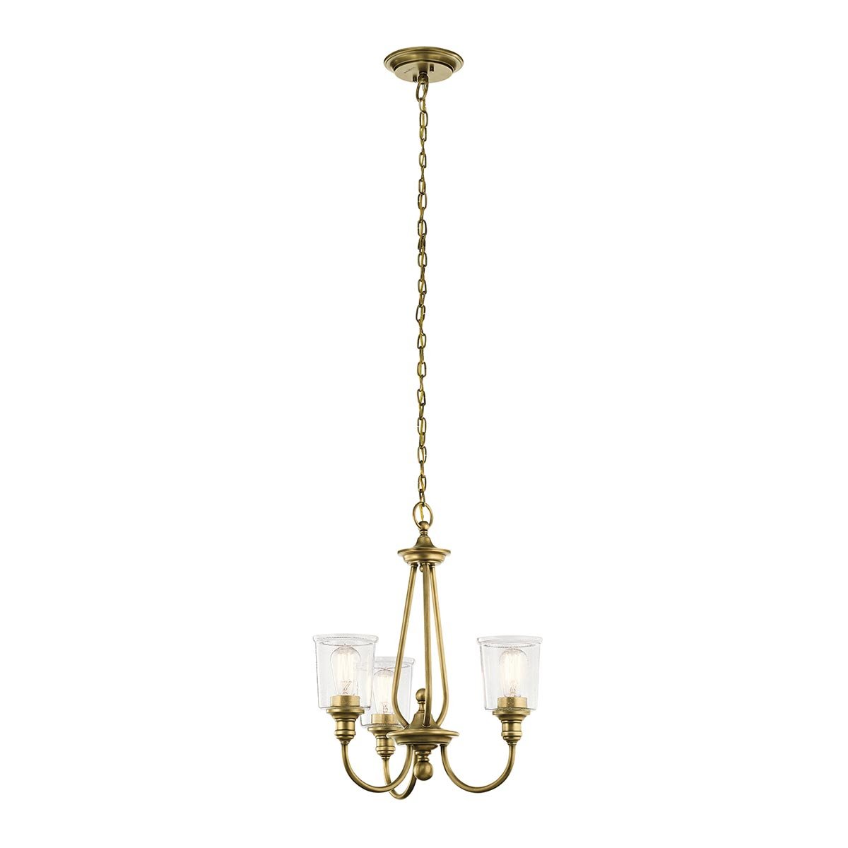 Elstead - KL-WAVERLY3-NBR - Waverly 3-Light Chandelier - Natural Brass