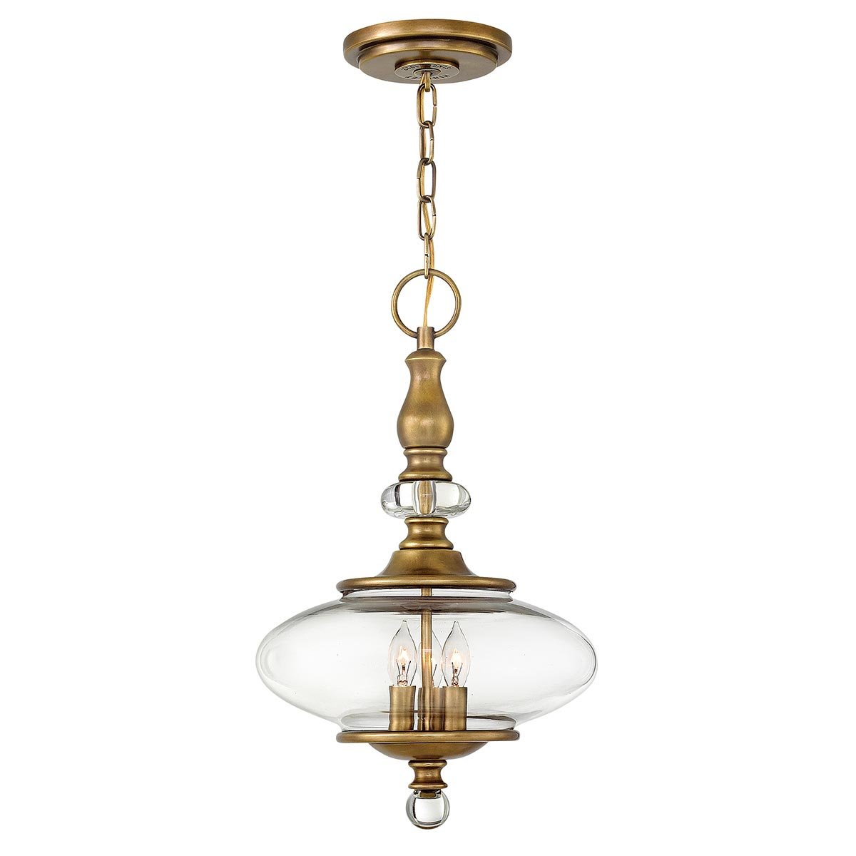 Elstead - HK-WEXLEY-3P-HB - Wexley 3 Leuchtende Pendelleuchte - Heritage Brass