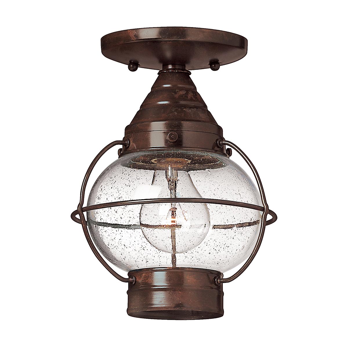 Elstead - HK-CAPECOD8-S - Cape Cod 1 light flush lantern - Siena Bronze