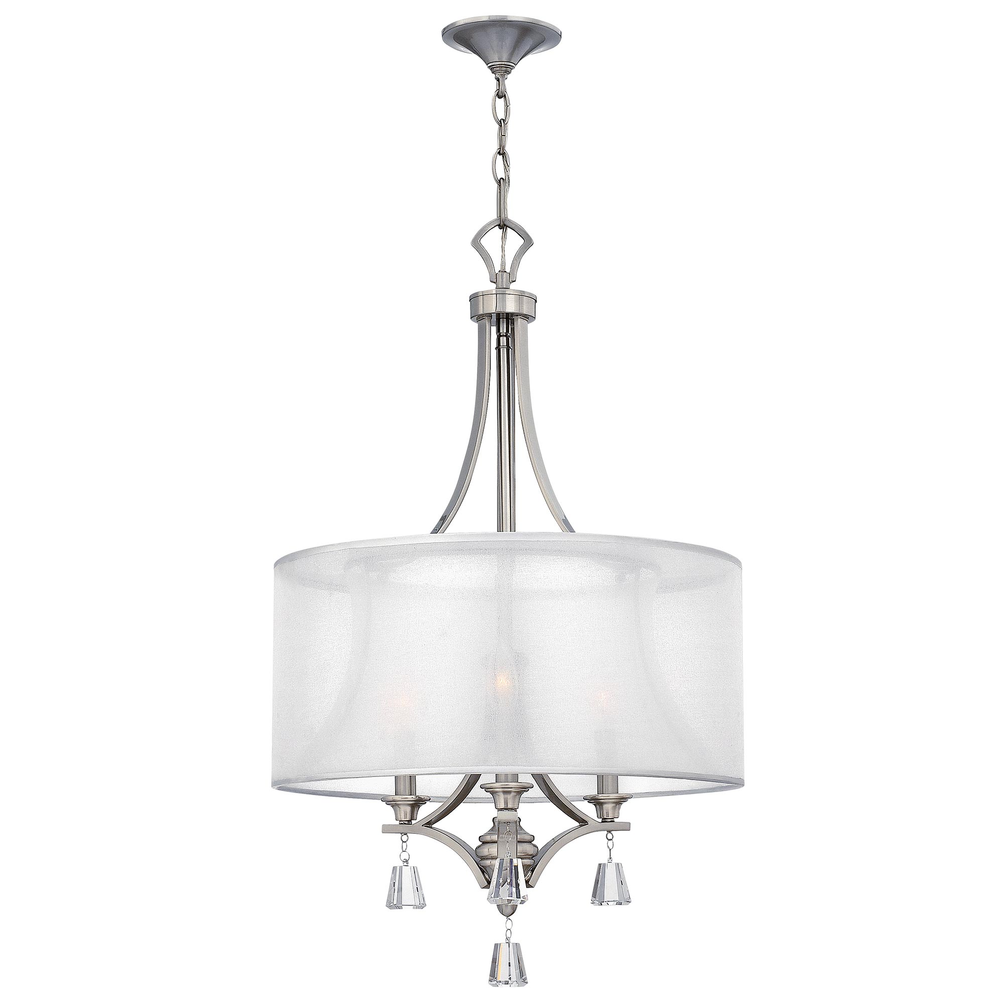 Elstead - HK-MIME-3P - Mime 3 Light Pendant Chandelier - Brushed Nickel