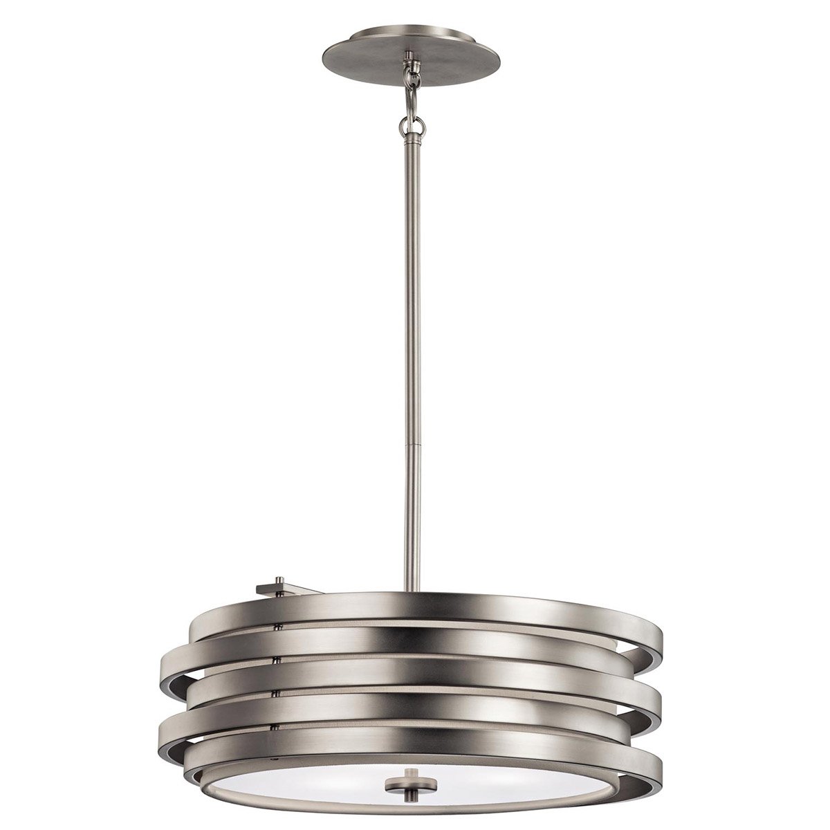 Elstead - KL-ROSWELL-P-B - Roswell 3 Light Pendant Light - Brushed Nickel