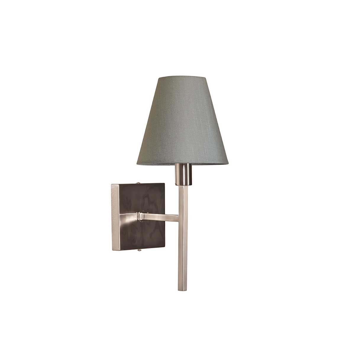 Elstead - LUCERNE-SHADE - Lucerne 1-light wall light - brushed nickel, grey shade