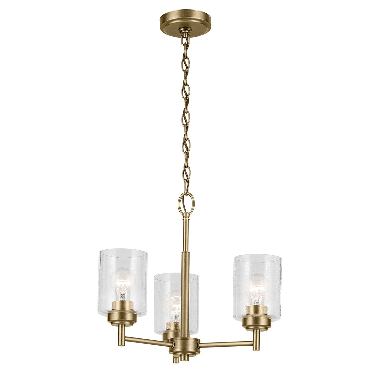 Elstead - KL-WINSLOW3-NBR - Kichler Winslow 3-light chandelier - Natural Brass