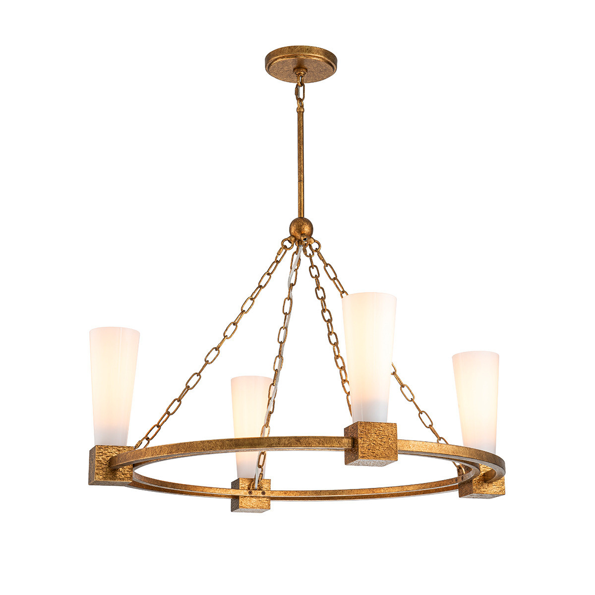 Elstead - KRISTY4-DG-OPAL - Kristy 4 lt Chandelier - Distressed Gold