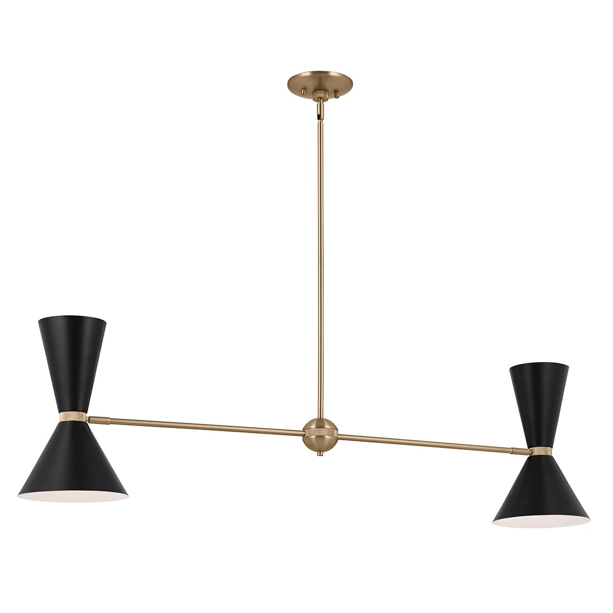 Elstead - KL-PHIX-2-LINEAR-CBB - Phix 4 Light 2 Arm Up and Down Linear Chandelier - Champagne Bronze, Black
