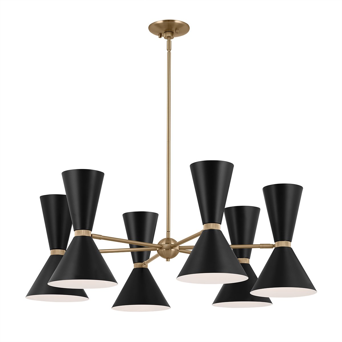 Elstead - KL-PHIX-6-CBB - Phix 12 Light 6 Arm Up and Down Chandelier - Champagne Bronze, Black