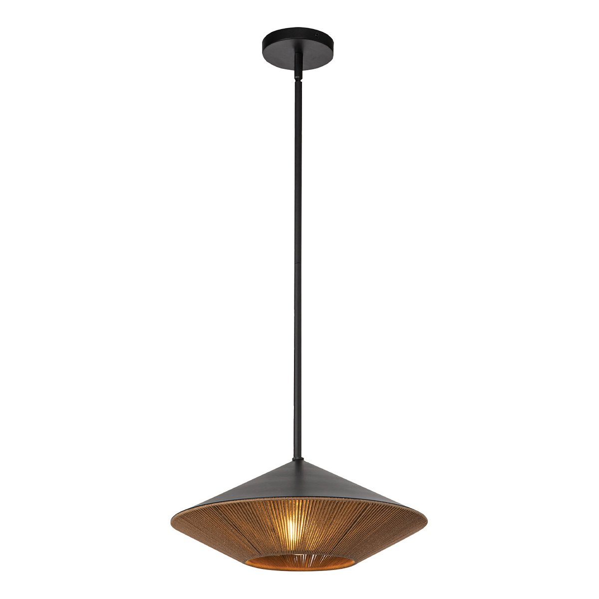 Elstead - ALM-DAPHNE-P-L-MB - Alora Mood Daphne 1 lt Large Pendant Light - Matte Black & Natural