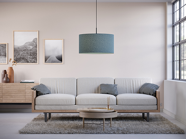 Soft Pendelleuchte D570 Wolle blau E27 der Firma Belid Leuchten