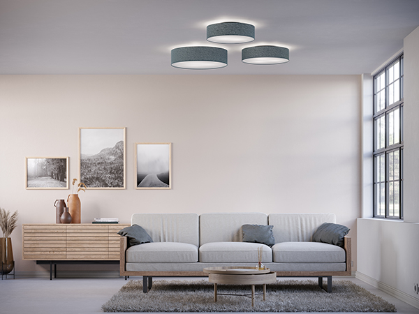 Soft Deckenleuchte D600 Wolle blau E27 der Firma Belid Leuchten