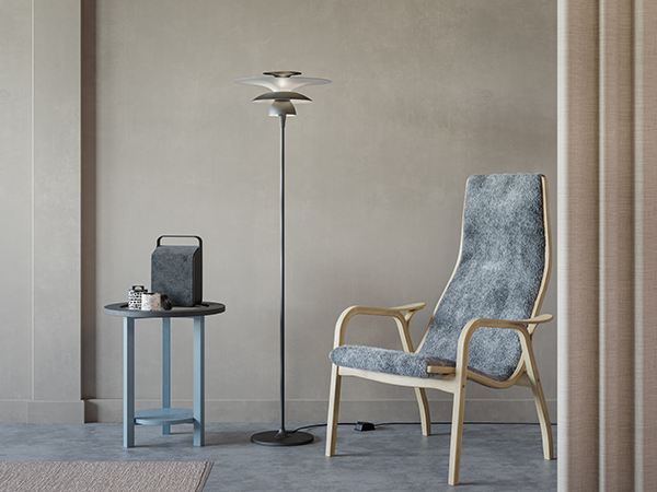 Picasso Stehleuchte D380 H1400 oxidgrau G9 der Firma Belid Leuchten