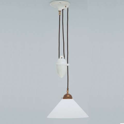 Berliner MessinglampenZugpendelleuchte Brasserie mit Gegengewicht