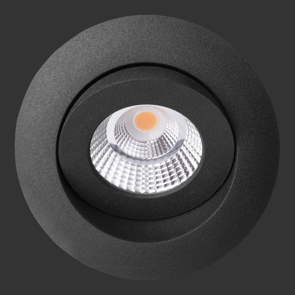dot-spotsirka+ LED Deckeneinbauleuchte, rund, 96 mm, 30° schwenkbar, 360° drehbar, mit hochwertiger Strukturlackierung