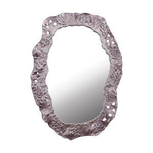 Kariss Bronze cast aluminum mirror rough oval shape