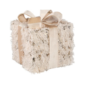 Syben Cream Fabric Presence Statue with LED