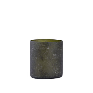 Matthy Green Glass Tealight Matte Marble Look S