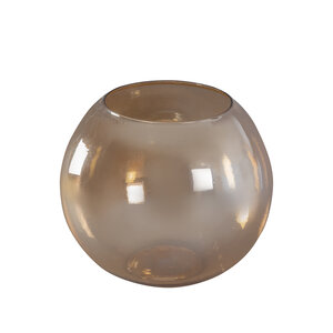 Lenore Gold shiny glass round hurricane lamp shiny L