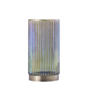 Kyden Green Glass Stormlight ribbed gold base S