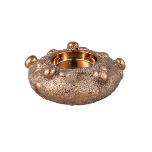 Giulia Bronze ceramic round low candle holder L