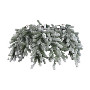PTMD Illuminated objects for festive decoration von PTMD Rosamond white PVC/PE hanging wreath with lights wide 730349