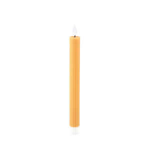LED dinner candle striped rust flickering 2 pieces