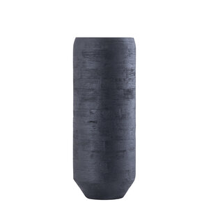 Gerd flower pot made of black mango wood, round with rim, size M