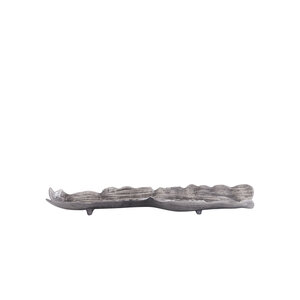 Lukne nickel-colored cast aluminum wave-shaped bowl rectangular S
