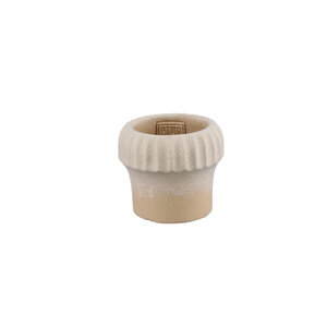 Emilee Beige round cement pot with ribbed edge XS