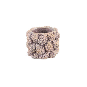 Coni Dark Brown cement pinecone figure pot roundXS