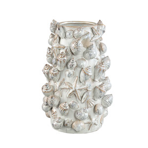 Prince Cream ceramic pot 3D shells round tall XL