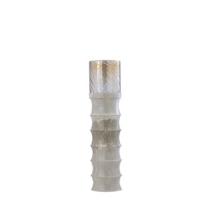 Kaylyne Cream enamel ribbed hurricane lantern with glass S