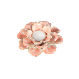 Cleorae Orange Ceramic Blossom Shape A Tealight