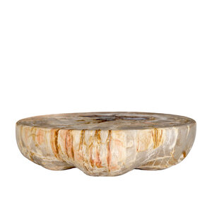 Bethe Natural petrified wood half-sphere display L