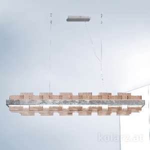 KOLARZ-Austrolux Leuchten Artikel von KOLARZ-Austrolux Leuchten Luster RETTANGOLO, Blattsilber Länge 155 cm, Höhe 262 cm, min. Höhe 29 cm, 1 flg., LED, 42,2 W 6040.80150/Fm