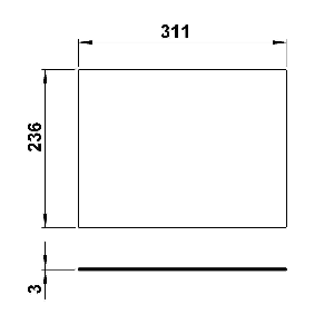 Schirme, Gläser & Stoffschirme von Albert Leuchten G 361, Rechteckscheibe ESG 90220361