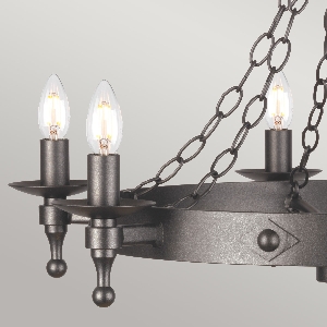 Hängeleuchte, Pendelleuchten & Hängelampen von Elstead Warwick 6 Light Chandelier - Graphite Black WR6-GRAPHITE