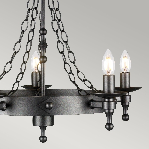 Hängeleuchte, Pendelleuchten & Hängelampen von Elstead Warwick 5 Licht Kronleuchter - Graphit Schwarz WR5-GRAPHITE