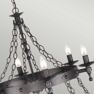 Hängeleuchte, Pendelleuchten & Hängelampen von Elstead Warwick 18 Licht Kronleuchter - Graphit Schwarz WR18-GRAPHITE